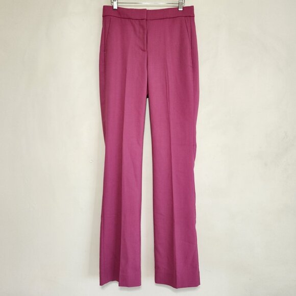J Crew Willa Full-length Flare Pant  Italian City Wool Garden Dahlia - Picture 3 of 11